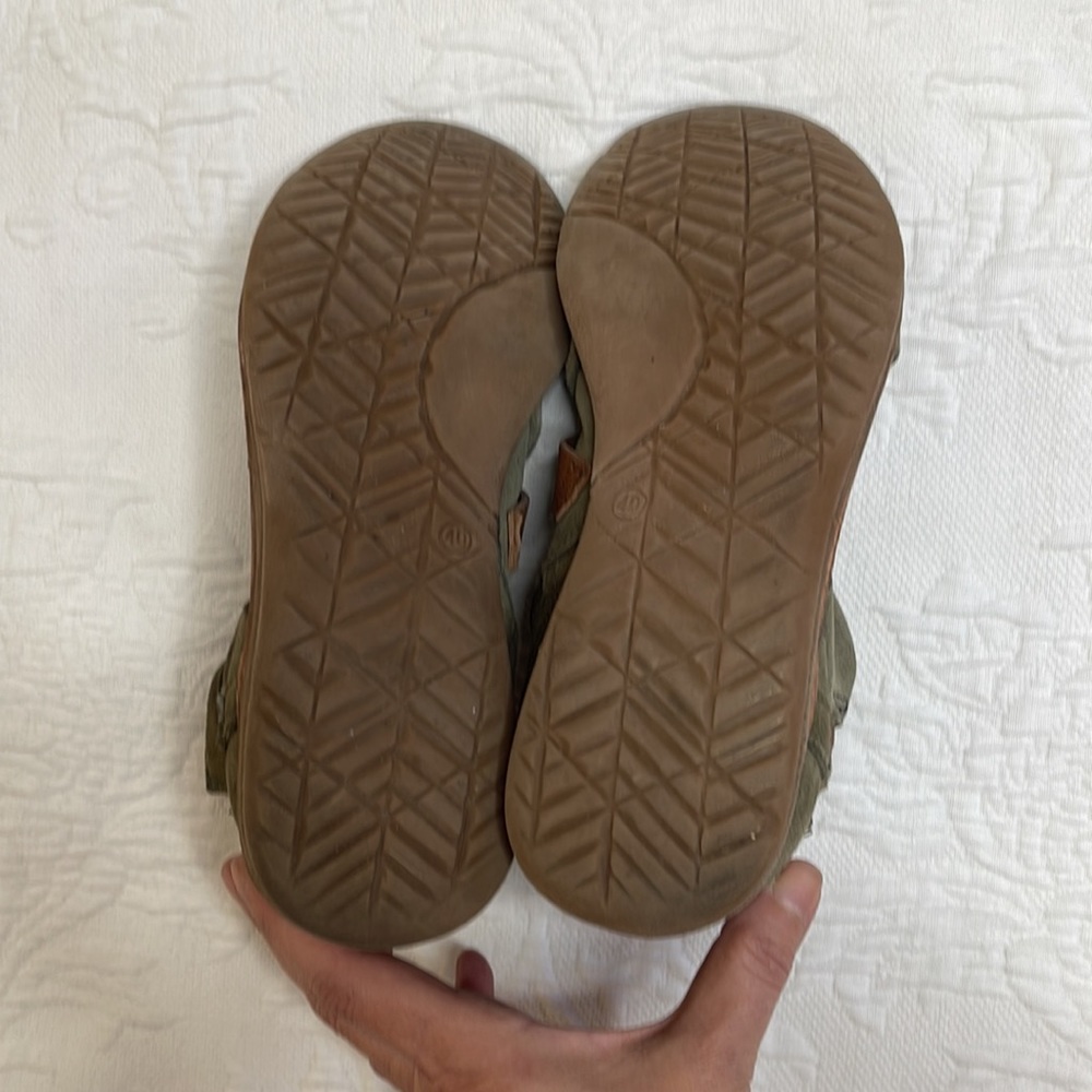 Miz Mooz Finney Gladiator Sandals Flats Shoes Green Suede Leather 40 US 9.5 - Picture 8 of 9